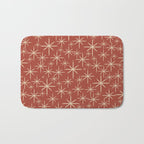 Mid Century Modern Twinkling Stars Retro Atomic Rust Pattern Bath Mat Gallery Image 1