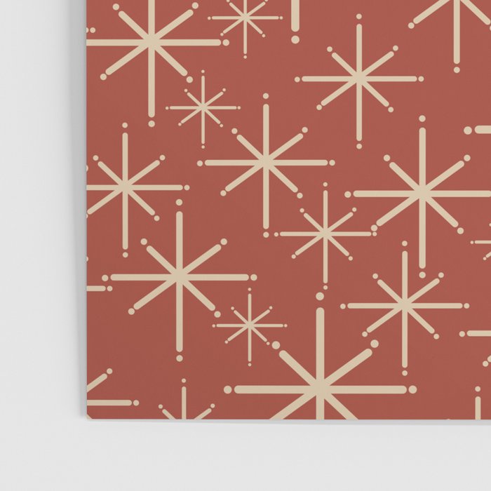 Mid Century Modern Twinkling Stars Retro Atomic Rust Pattern Poster Gallery Image 3
