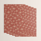 Mid Century Modern Twinkling Stars Retro Atomic Rust Pattern Wrapping Paper Gallery Image 3