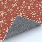 Mid Century Modern Twinkling Stars Retro Atomic Rust Pattern Rug Gallery Image 4