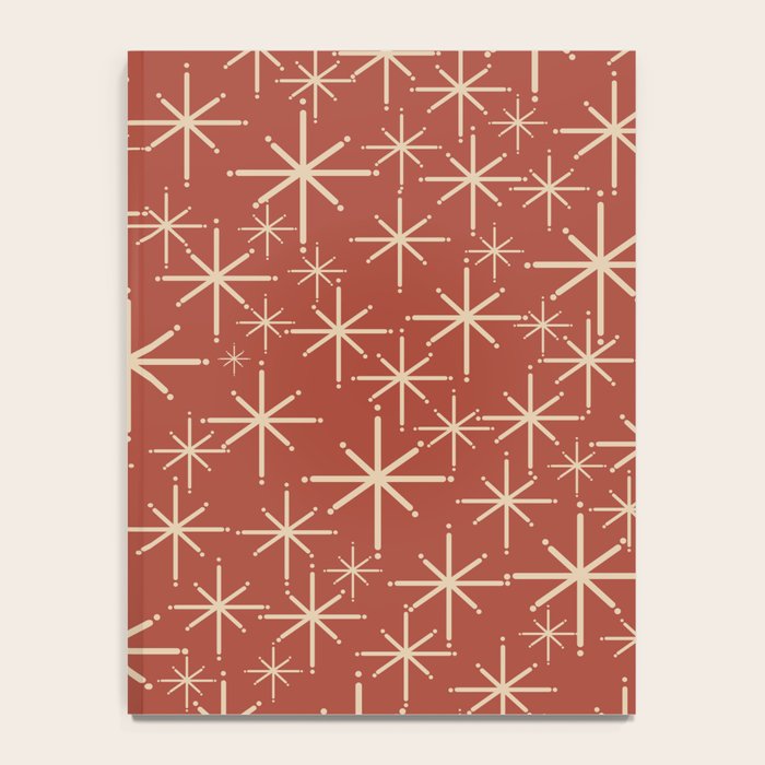 Mid Century Modern Twinkling Stars Retro Atomic Rust Pattern Notebook Gallery Image 4