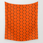 Mod Dots Retro Contemporary Pattern in 70s Orange and Dark Brown Wall Tapestry Gallery Image 4