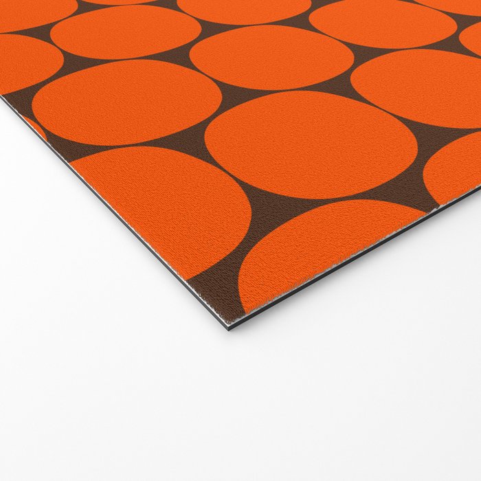 Mod Dots Retro Contemporary Pattern in 70s Orange and Dark Brown Welcome Mat Gallery Image 2