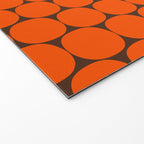 Mod Dots Retro Contemporary Pattern in 70s Orange and Dark Brown Welcome Mat Gallery Image 2