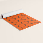 Mod Dots Retro Contemporary Pattern in 70s Orange and Dark Brown Yoga Mat Gallery Image 2