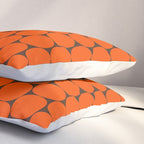 Mod Dots Retro Contemporary Pattern in 70s Orange and Dark Brown Pillow Sham Gallery Image 3