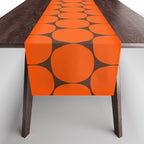 Mod Dots Retro Contemporary Pattern in 70s Orange and Dark Brown Table Runner Gallery Image 1