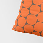 Mod Dots Retro Contemporary Pattern in 70s Orange and Dark Brown Pillow Sham Gallery Image 4