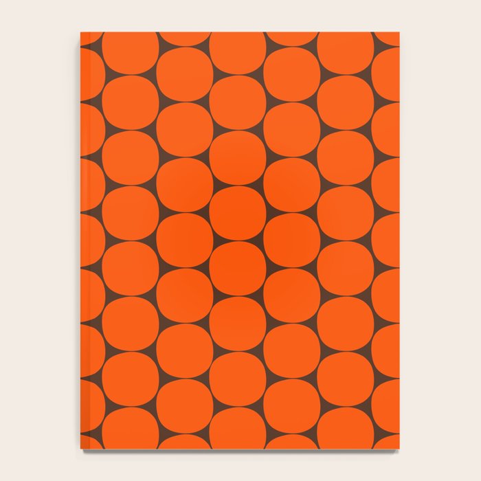 Mod Dots Retro Contemporary Pattern in 70s Orange and Dark Brown Notebook Gallery Image 4