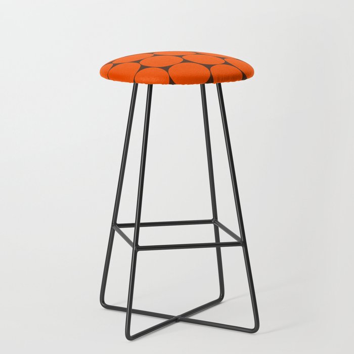 Mod Dots Retro Contemporary Pattern in 70s Orange and Dark Brown Stool Gallery Image 1
