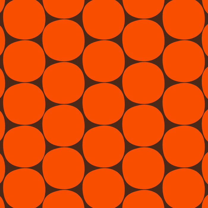 Mod Dots Retro Contemporary Pattern in 70s Orange and Dark Brown Coffee Mug Gallery Image 2