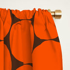 Mod Dots Retro Contemporary Pattern in 70s Orange and Dark Brown Window Curtain Gallery Image 2