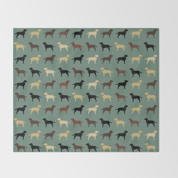 Labrador Retriever Dog Silhouettes Pattern Throw Blanket Gallery Image 2