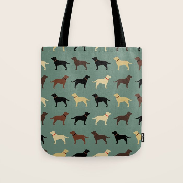 Labrador Retriever Dog Silhouettes Pattern Tote Bag Gallery Image 1