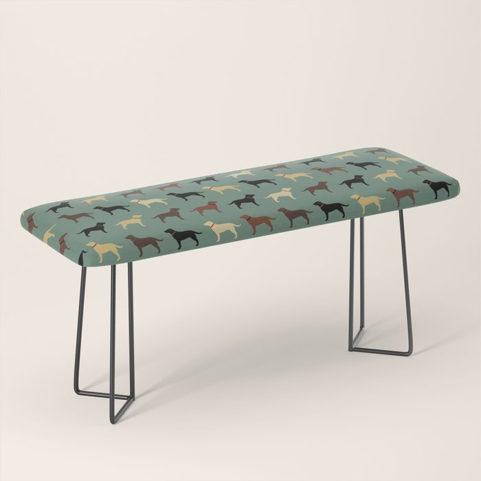 Labrador Retriever Dog Silhouettes Pattern Bench Gallery Image 1