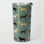 Labrador Retriever Dog Silhouettes Pattern Travel Mug Gallery Image 2