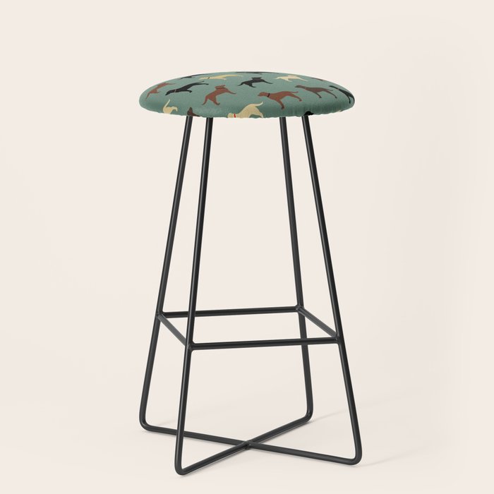 Labrador Retriever Dog Silhouettes Pattern Stool Gallery Image 1