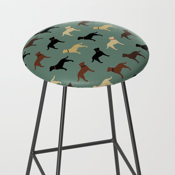 Labrador Retriever Dog Silhouettes Pattern Stool Gallery Image 2