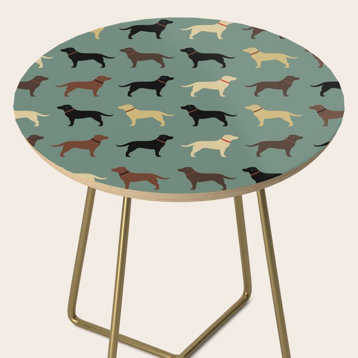 Labrador Retriever Dog Silhouettes Pattern Side Table Gallery Image 2
