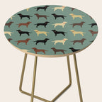 Labrador Retriever Dog Silhouettes Pattern Side Table Gallery Image 2