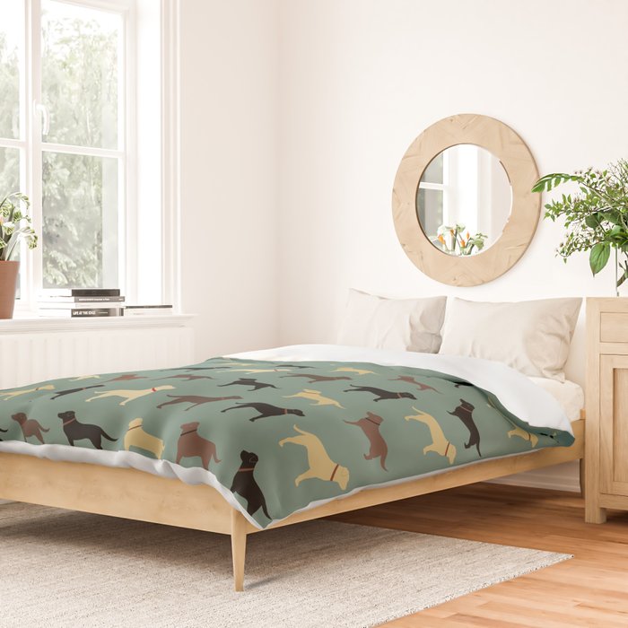 Labrador Retriever Dog Silhouettes Pattern Duvet Cover Gallery Image 2