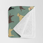 Labrador Retriever Dog Silhouettes Pattern Throw Blanket Gallery Image 3