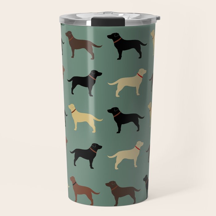Labrador Retriever Dog Silhouettes Pattern Travel Mug Gallery Image 1