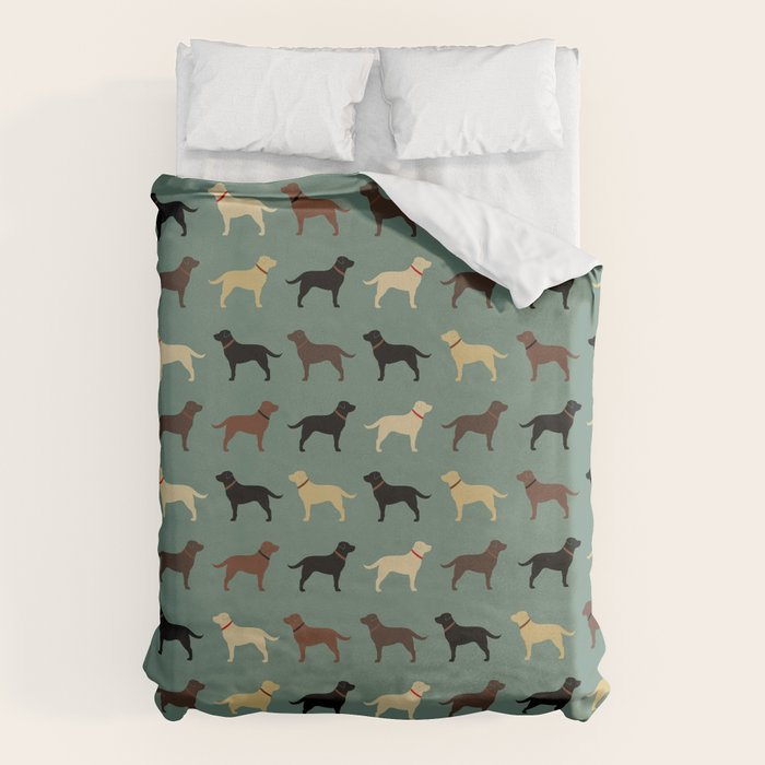 Labrador Retriever Dog Silhouettes Pattern Duvet Cover Gallery Image 1