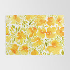 Watercolor California poppies (Quad set, #2) Rug Gallery Image 2