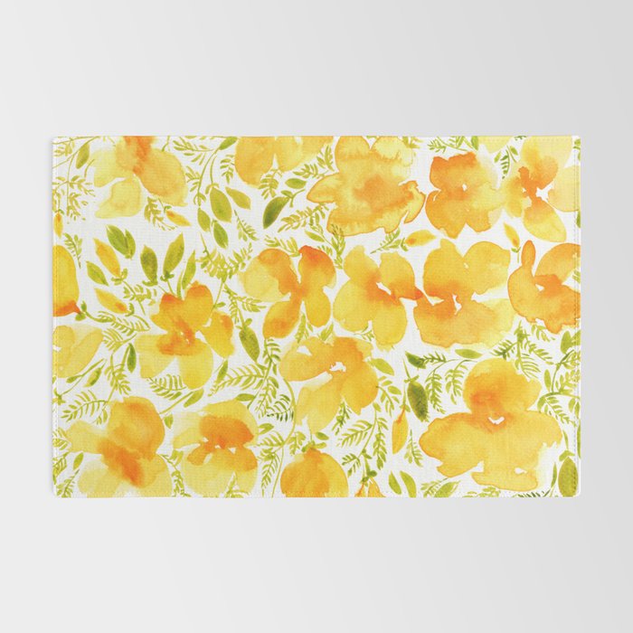 Watercolor California poppies (Quad set, #2) Rug Gallery Image 2