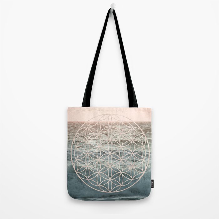 Mandala Flower of Life Sea Tote Bag Gallery Image 2