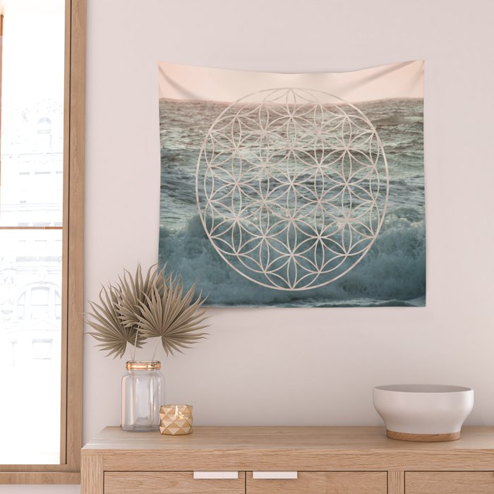 Mandala Flower of Life Sea Wall Tapestry Gallery Image 2