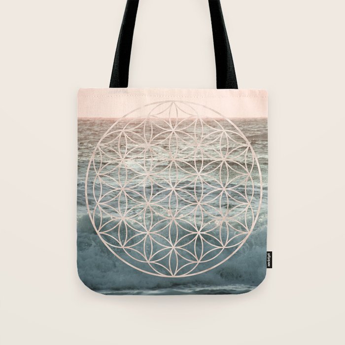 Mandala Flower of Life Sea Tote Bag Gallery Image 1
