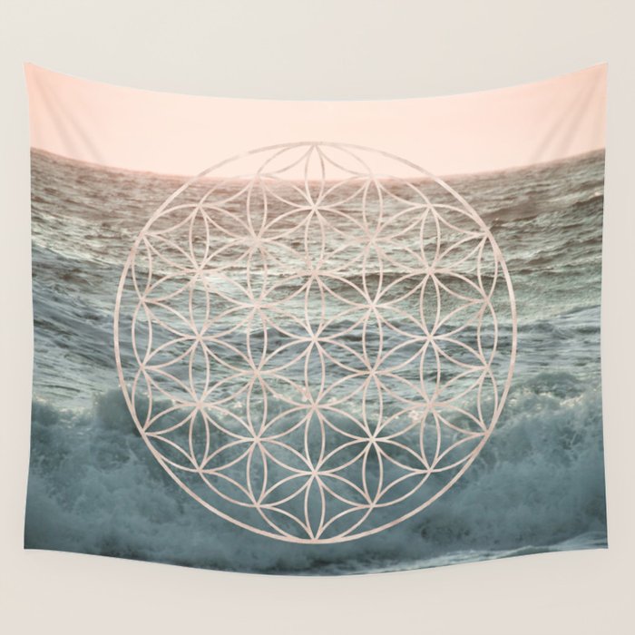 Mandala Flower of Life Sea Wall Tapestry Gallery Image 4