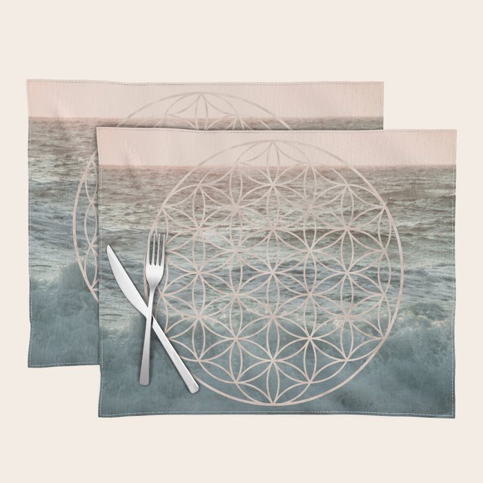 Mandala Flower of Life Sea Placemat Gallery Image 1