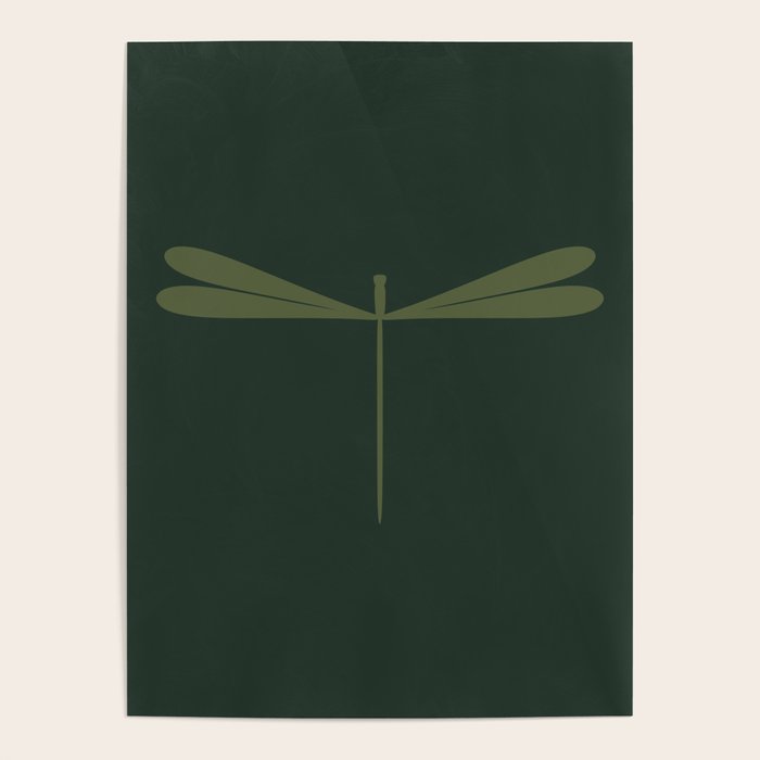 Dragonfly Pattern X Earthy Green Poster Gallery Image 1