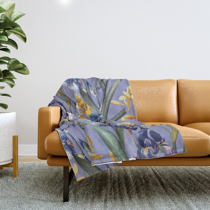 Iris Garden Throw Blanket Gallery Image 1