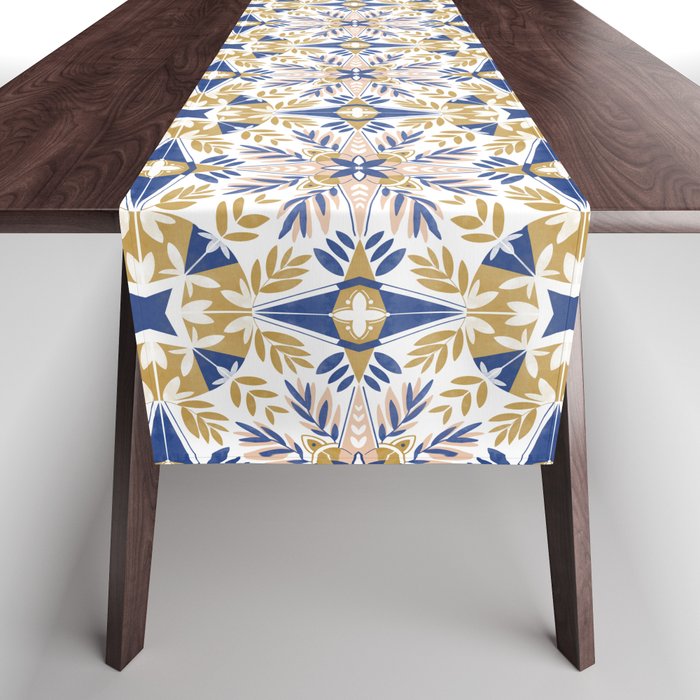 Modern circular nature tile B Table Runner Gallery Image 1