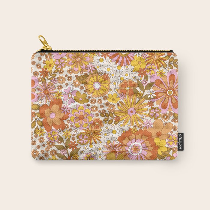 70s Floral Pattern Carry All Pouch Gallery Image 1