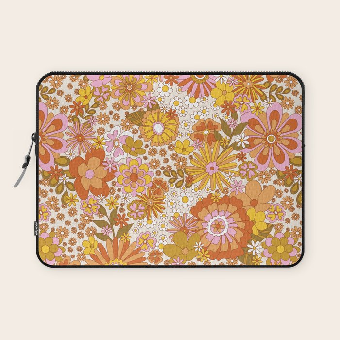 70s Floral Pattern Laptop Sleeve Gallery Image 1