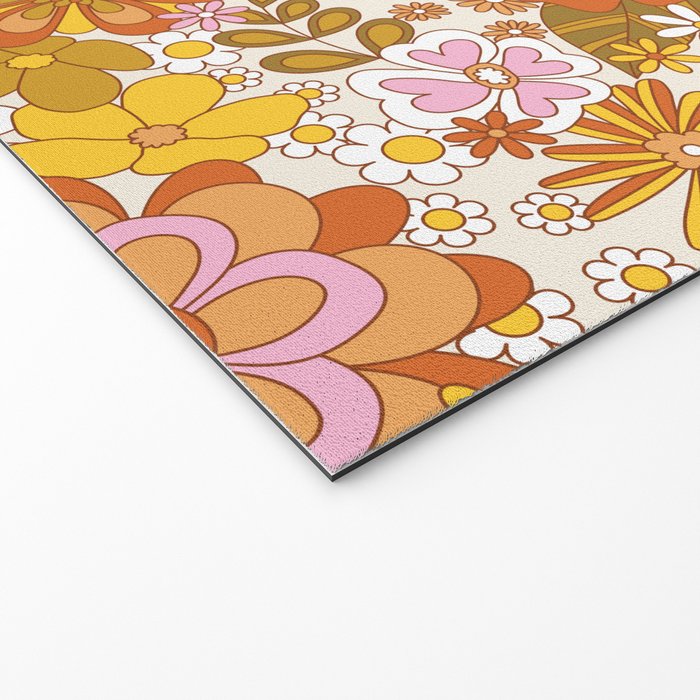 70s Floral Pattern Welcome Mat Gallery Image 2