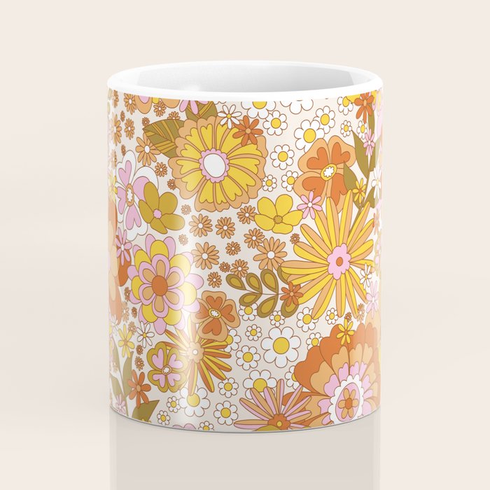 70s Floral Pattern Coffee Mug Gallery Image 4