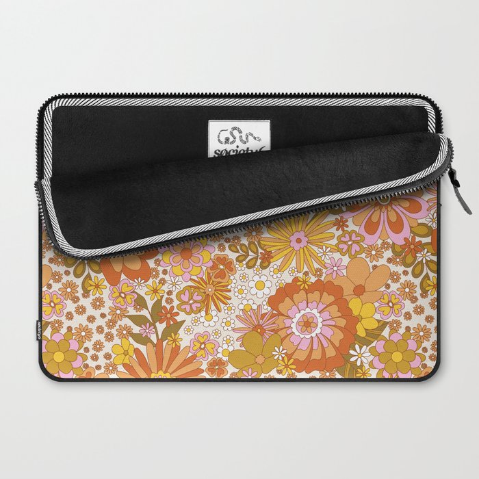 70s Floral Pattern Laptop Sleeve Gallery Image 2