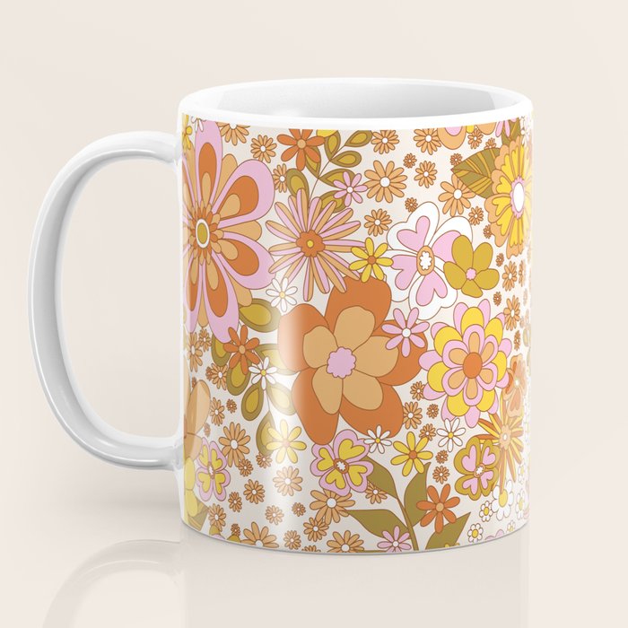 70s Floral Pattern Coffee Mug Gallery Image 3