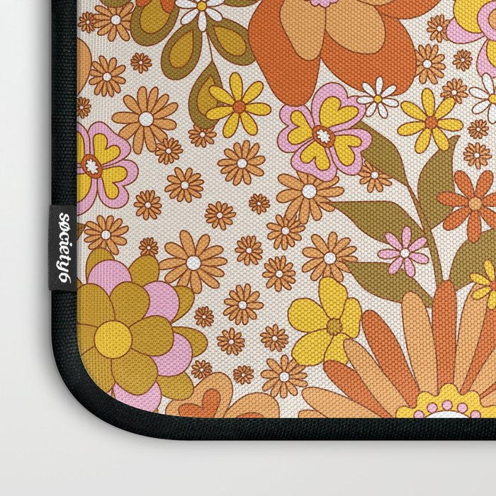 70s Floral Pattern Laptop Sleeve Gallery Image 3
