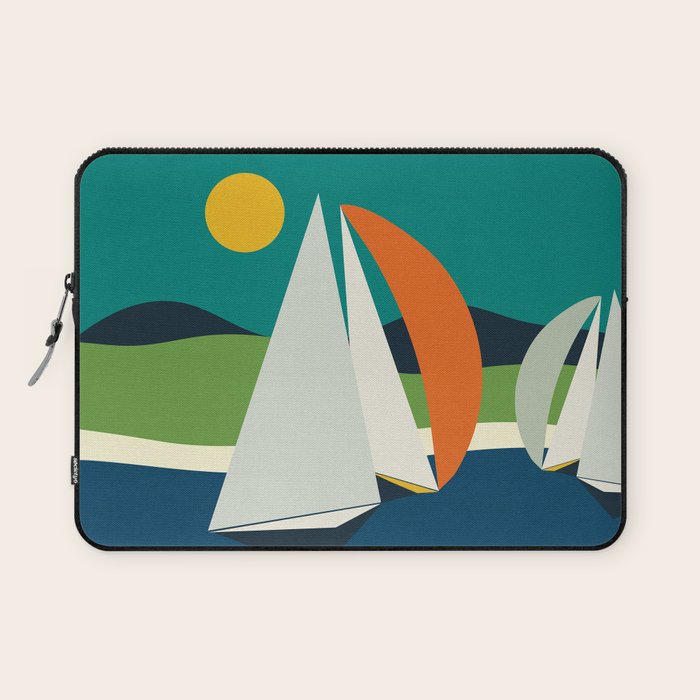 mid century sails Laptop Sleeve Gallery Image 1