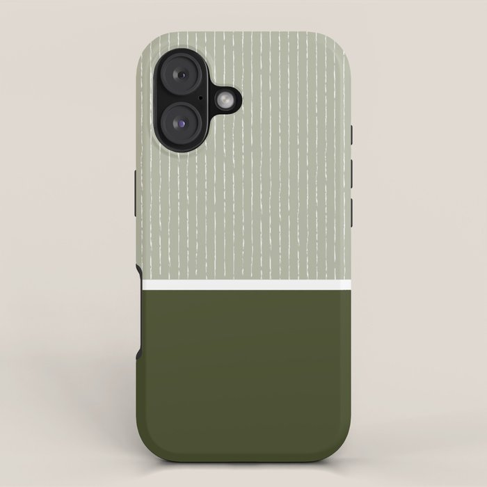 Linen Sage & Olive iPhone Case Gallery Image 1