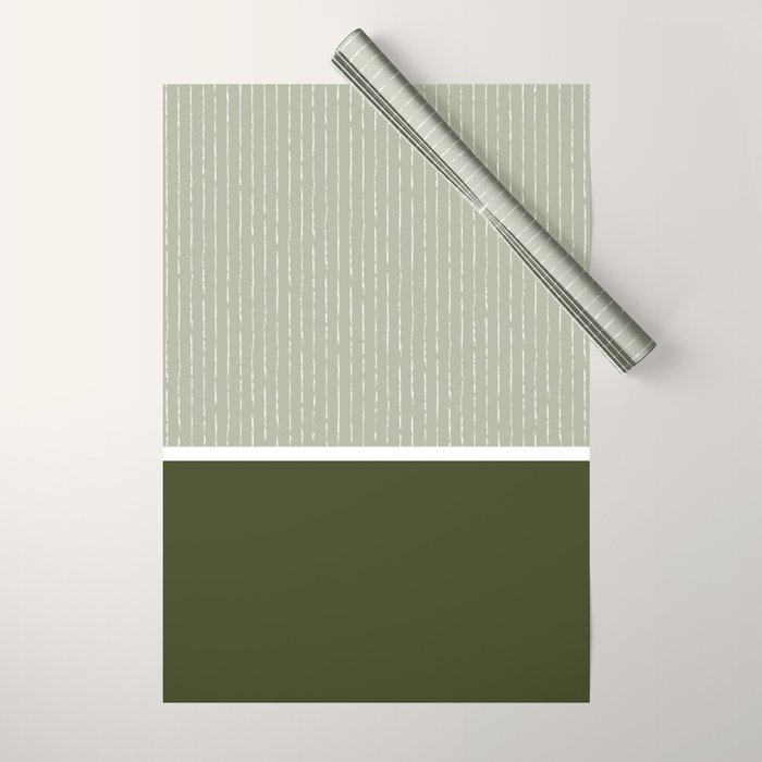 Linen Sage & Olive Wrapping Paper Gallery Image 1