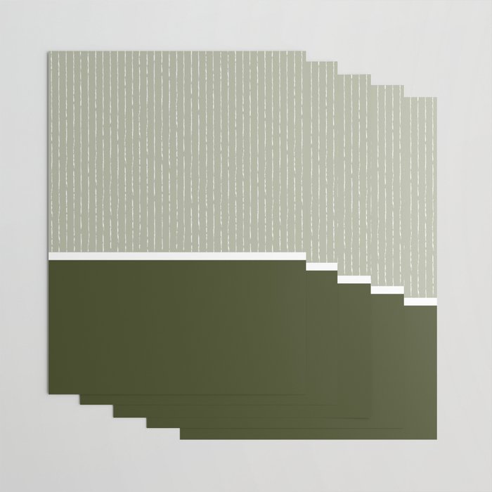 Linen Sage & Olive Wrapping Paper Gallery Image 3