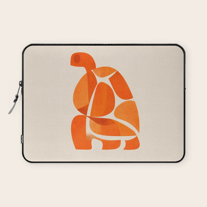 Abstract Turtle in Orange Laptop Sleeve Gallery Image 1